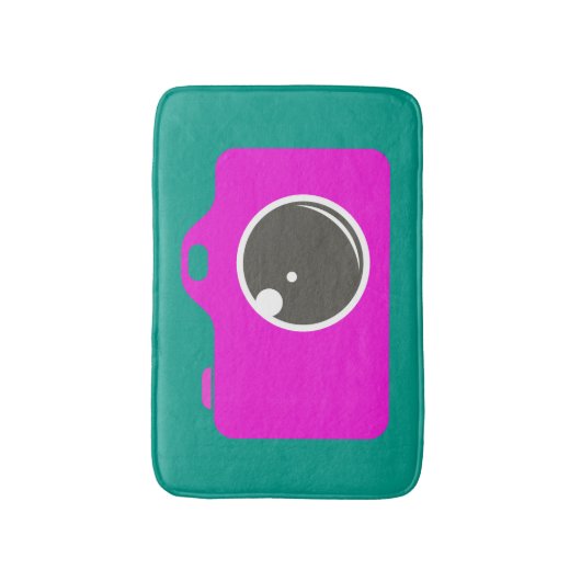 Tapis De Bain Pop Art Purple Caméra Vert (Devant (Vertical))