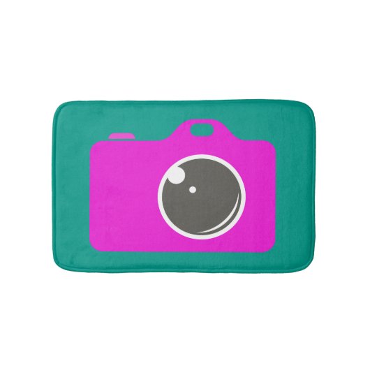 Tapis De Bain Pop Art Purple Caméra Vert (Devant)
