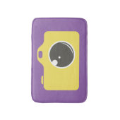 Tapis De Bain Pop Art Yellow Caméra violet (Devant (Vertical))