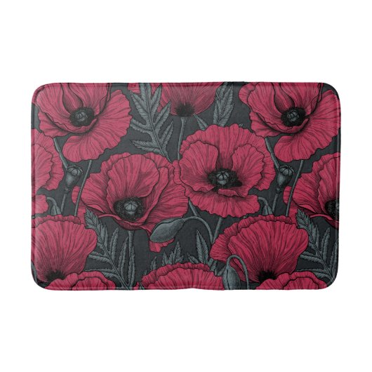 Tapis De Bain Poppies à Viva Magenta (Devant)