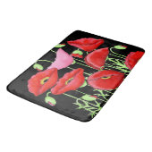 Tapis De Bain Poppies Roses Rouges Art Décoratif Personnalisé No (Angle)