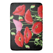 Tapis De Bain Poppies Roses Rouges Art Décoratif Personnalisé No (devant Vertical)