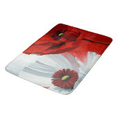 Tapis De Bain Poppies rouges et blanches (Angle)