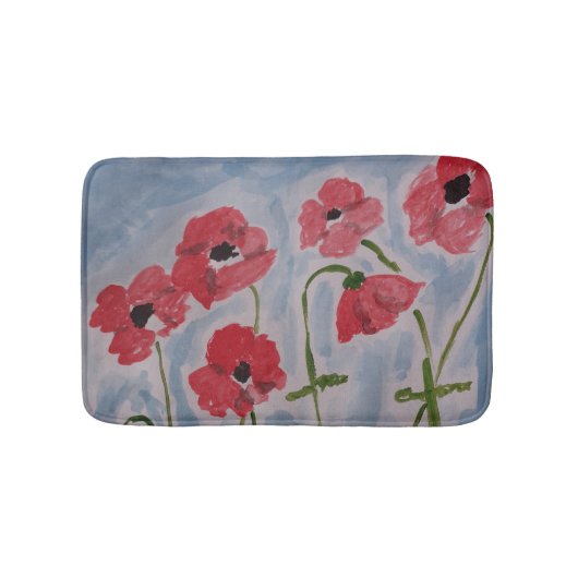 Tapis De Bain Poppies rouges sauvages Mat de bain (Devant)