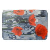 Tapis De Bain Poppies rouges sur gris (Devant)