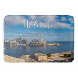 Tapis De Bain Port de Sliema et gratte-ciel à Malte
