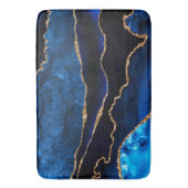 Tapis De Bain Porte de Parties scintillant de luxe bleu et or (devant Vertical)