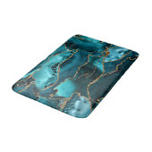 Tapis De Bain Porte de Parties scintillant Turquoise bleue et or (Angle)
