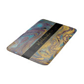 Tapis De Bain Porte en marbre violet Turquoise moderne Monogramm (Angle)