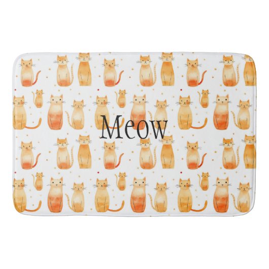 Tapis De Bain Portes et chats orange mignons (Devant)