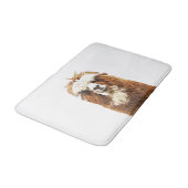 Tapis De Bain Portrait d'animal de ferme d'alpaga (Angle)