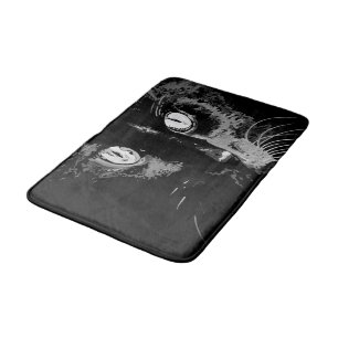 Tapis De Bain Portrait de chat Noir Artisé au Charbon