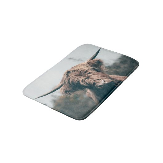 Tapis De Bain Portrait de vache Highland (Angle)