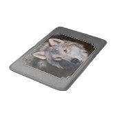 Tapis De Bain Portrait du visage du loup de bois gris (Angle)