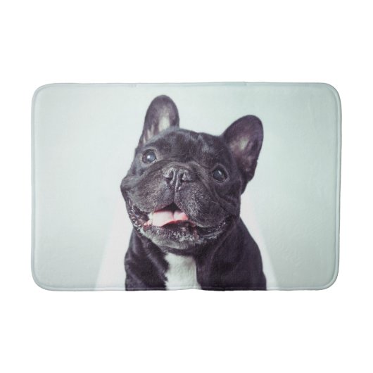 Tapis De Bain Portrait d'un joyeux Bulldog français (Devant)