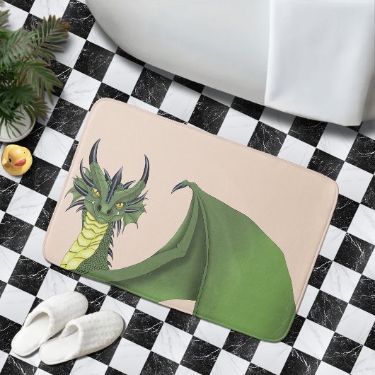 Tapis De Bain Portrait Portrait de Dragon Vert