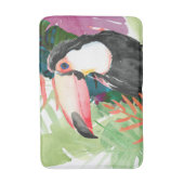 Tapis De Bain Portrait toucan avec Feuilles tropicaux (Devant (Vertical))