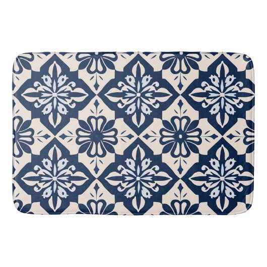Tapis De Bain Portugais Azulejo Bleu et Blanc (Devant)