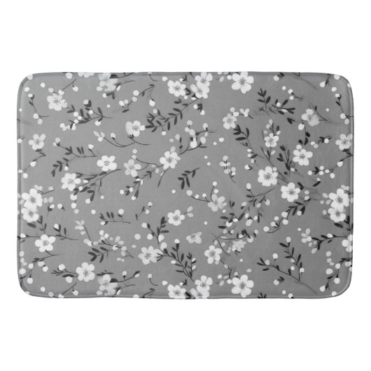 Tapis De Bain Positions Blanches Sur Gris (Devant)