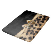 Tapis De Bain Poster de animal Cheetah Leopard Black & Gold Bow (Angle)