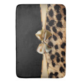 Tapis De Bain Poster de animal Cheetah Leopard Black & Gold Bow (devant Vertical)