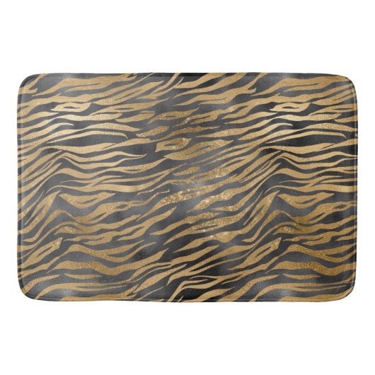 Tapis De Bain Poster de animal d'or Black Glitz (Devant)