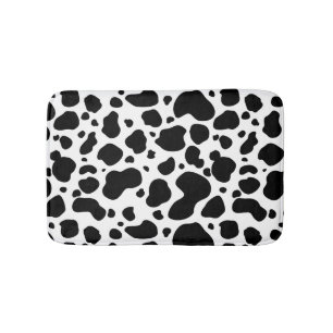 Tapis De Bain Poster de animal noir et blanc de motif de taches