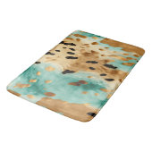 Tapis De Bain Poster de animal noir Turquoise or (Angle)