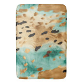Tapis De Bain Poster de animal noir Turquoise or (devant Vertical)