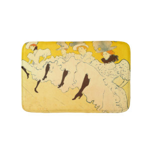 Tapis De Bain Poster de la fille dansante Jaune Toulouse Lautrec