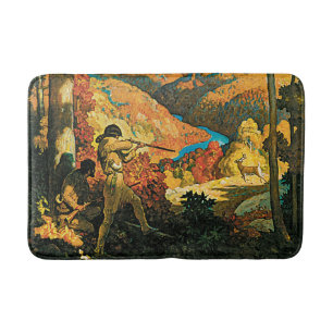 Tapis De Bain Poster vintage NC Wyeth Travel, Dans Le Vieux Kent