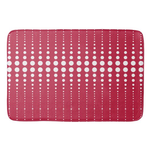 Tapis De Bain Pot de polka rouge, point de polka, rétro, point d (Devant)