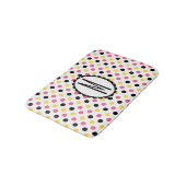 Tapis De Bain Pot Polka coloré Monogrammé Mat Bain (Angle)