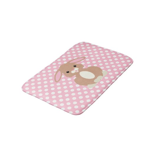 Tapis De Bain Pot rose et chauve-souris lapin (Angle)