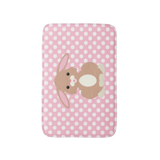 Tapis De Bain Pot rose et chauve-souris lapin (Devant (Vertical))