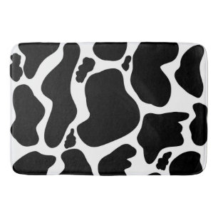 Tapis De Bain Pots de vache noir simple Animal