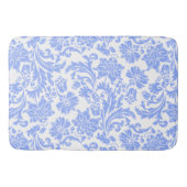 Tapis De Bain Poudre bleu et blanc Damas florales (Devant)