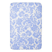 Tapis De Bain Poudre bleu et blanc Damas florales (devant Vertical)
