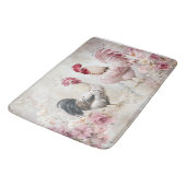 Tapis De Bain Poulet Shabby Chic Rose Découpage (Angle)