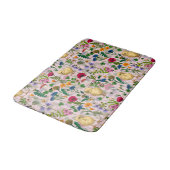 Tapis De Bain Poulets et fleurs sauvages sur coton bonbon rose (Angle)