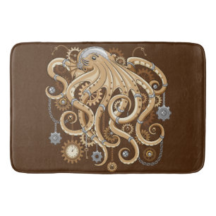 Tapis De Bain Poulpe Steampunk Rétro Fantastique Mécanique