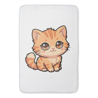 Tapis de bain pour chaton tabby orange mignon