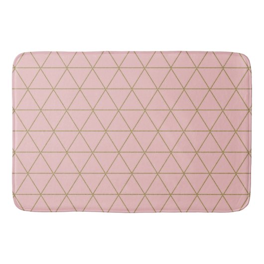 Tapis De Bain Poussière d'or Mauve Triangles Géométriques Boho G (Devant)