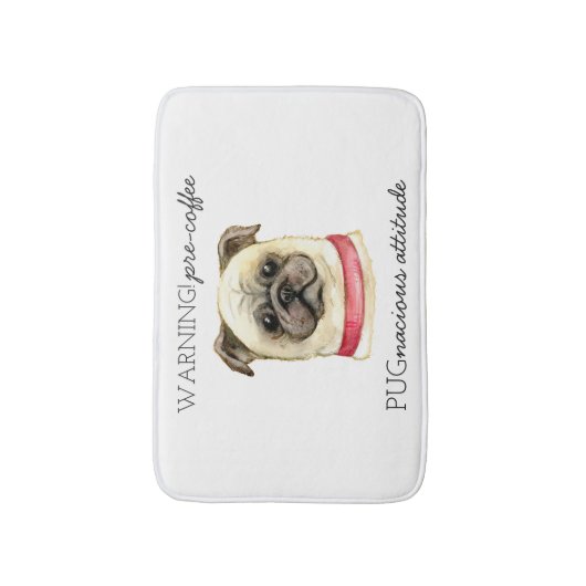Tapis De Bain Pré café Pugnacious Attitude avec Carlin (Devant (Vertical))