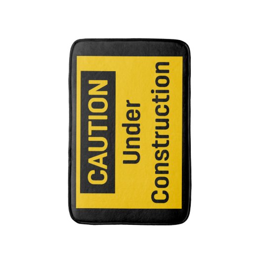 Tapis De Bain PRÉCAUTION en construction (Devant (Vertical))