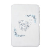Tapis De Bain Premier "Q" Monogramme bleu Calme Floral (Devant (Vertical))
