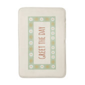 Tapis de bain Premium : 'SALUEZ LE JOUR' Botanique (Devant (Vertical))