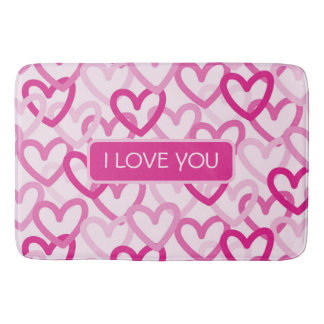 Tapis De Bain Preppy Hearts Pink