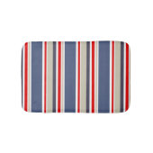 Tapis De Bain Preppy Maritime Stripe Rouge Blanc Bleu Gris Beige (Devant)
