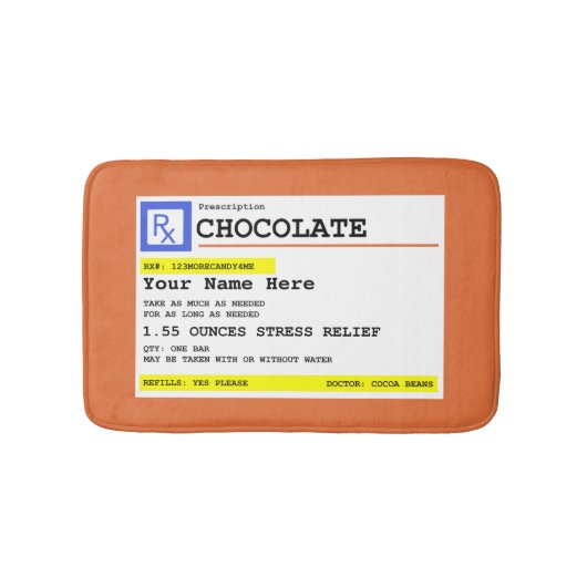 Tapis De Bain Prescription Chocolate Personalized (Devant)